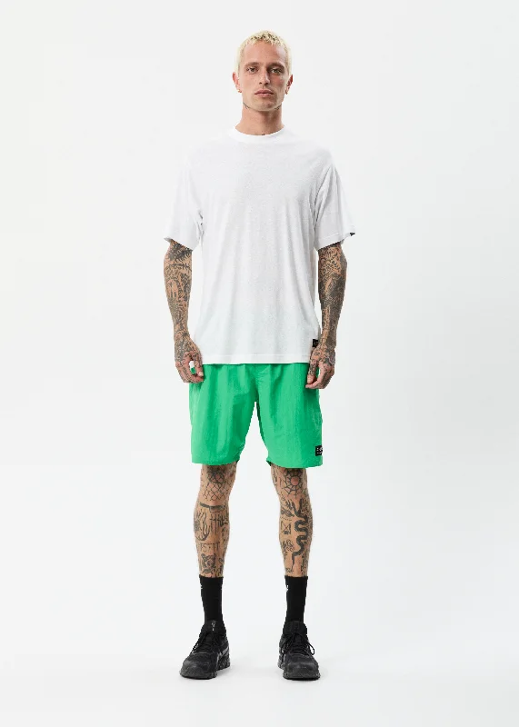 Lounge Chic AFENDS Mens Baywatch Vortex - Elastic Waist Shorts - Forest
