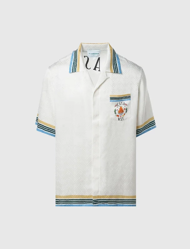 Layered Style CUBAN COLLAR SHORT SLEEVE SHIRT