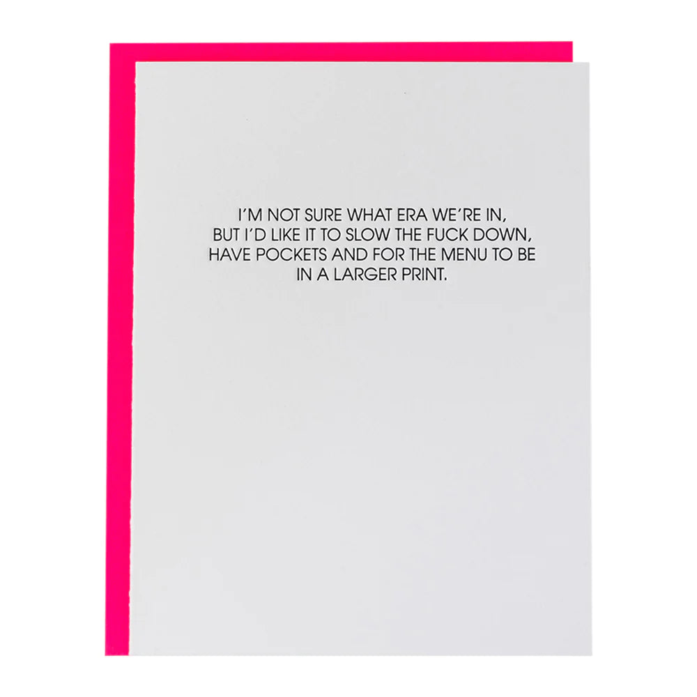 Street Personality Style Slow The Fuck Down Letterpress Card