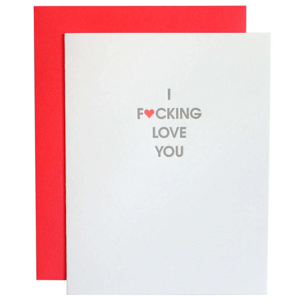 Retro Skirt Design Fucking Love You Letterpress Card