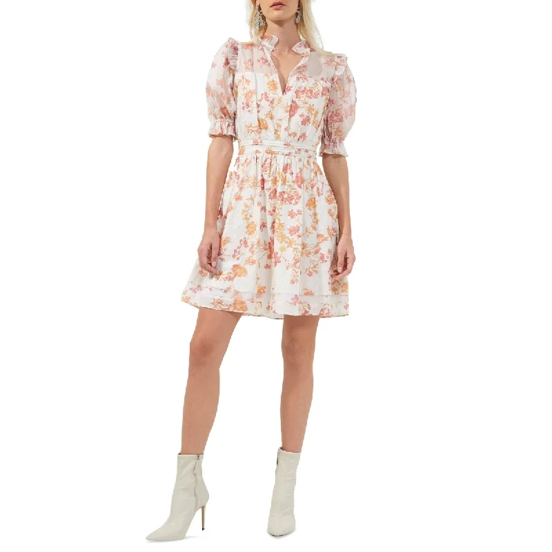 Creative Prints French Connection Women's Diana Floral Organic Cotton Minidress Brown Size 4 Creative Prints French Connection Women's Diana Floral Organic Cotton Minidress Brown Size 4