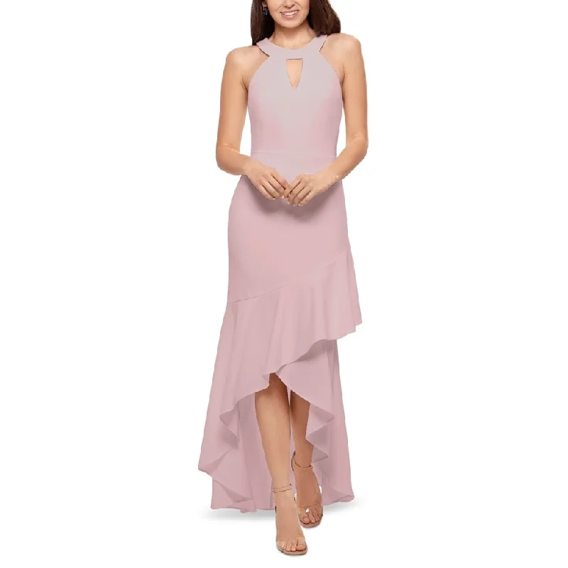 End Of The Year Betsy & Adam Women's Halter Keyhole Gown Pink Size 4