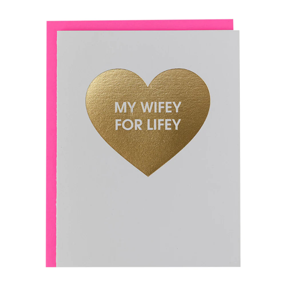Sports Casual Style Wifey For Lifey Letterpress Card