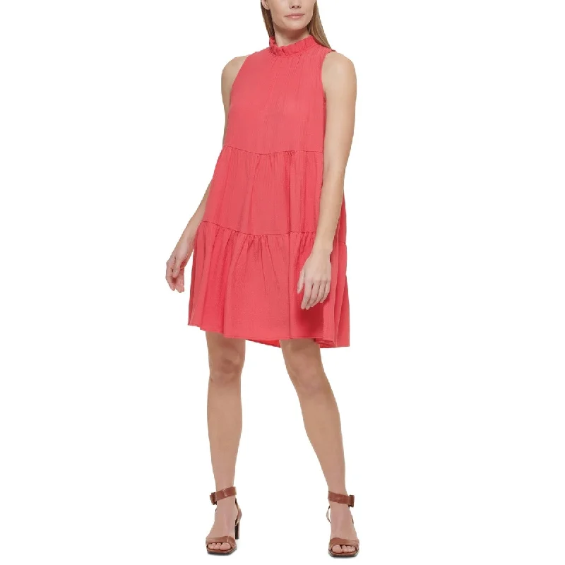 Celebrity Picks Calvin Klein Women's Sleeveless Tiered Dress Pink Size 14