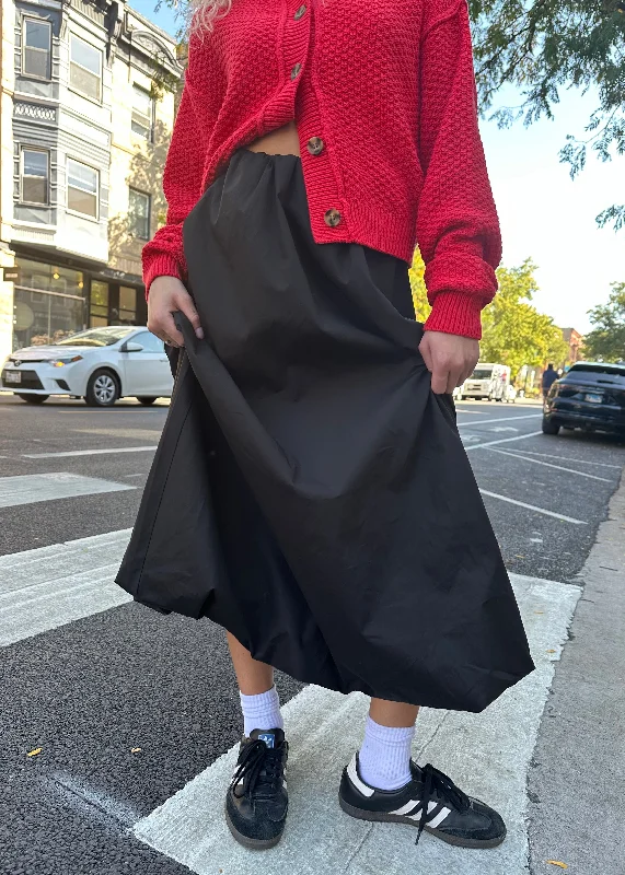 Sports Vitality Style Fallon Bubble Midi Skirt - Black