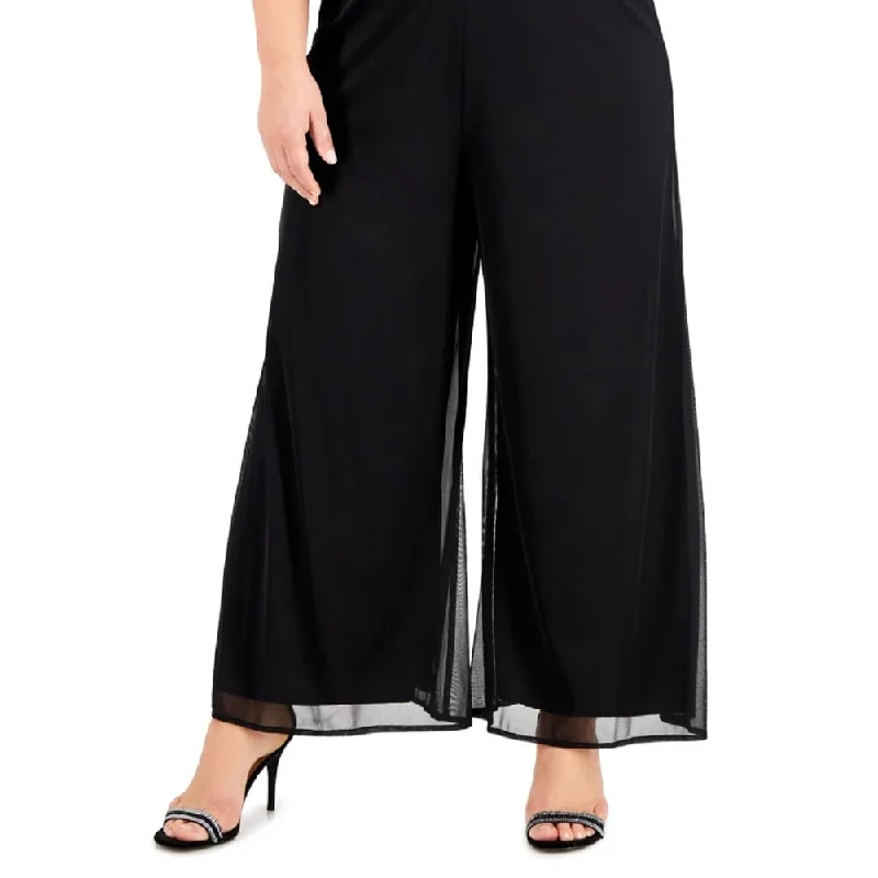Comfortable Series Connected Women's Metallic Wide Leg Cropped Jumpsuit Gray Size 18W Comfortable Series Connected Women's Metallic Wide Leg Cropped Jumpsuit Gray Size 18W