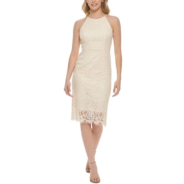 Personalized Design Eliza J Women's Lace Halter Dress White Size 6Petite - 6P