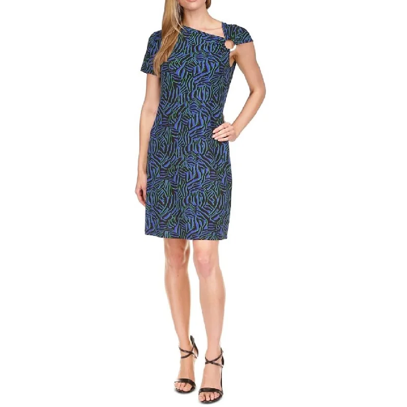 Personalized Wear Michael Kors Women's Zebra Print Ring Mini Dress Blue Size Medium