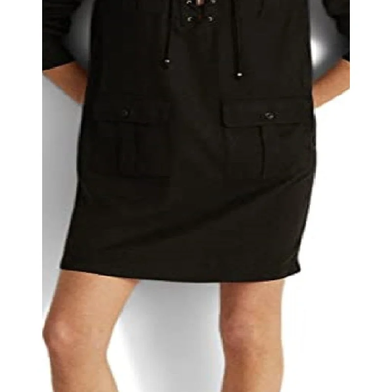 Elegant Wear Ralph Lauren Women's Lace Up Twill Dress Black Size 12