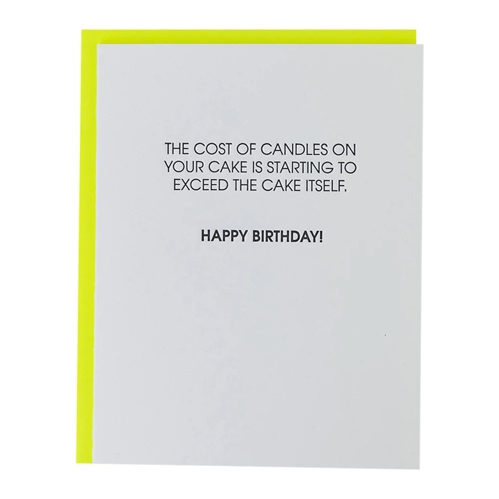 Hip-hop Style Cost Of Candles Letterpress Card