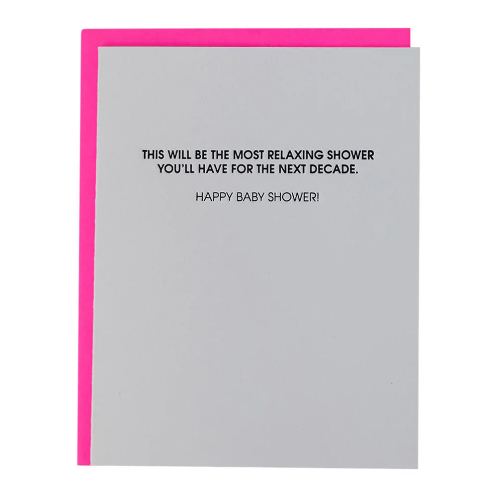 Street Vertical And Horizontal Design Most Relaxing Shower Letterpress Card