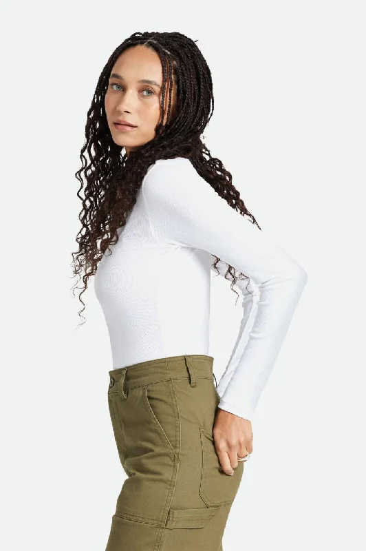 Retro Stripes Betty L/S Tee - White