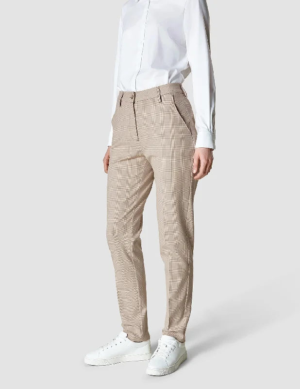 Avant-garde trend Essential Pants Tapered Toffee Check