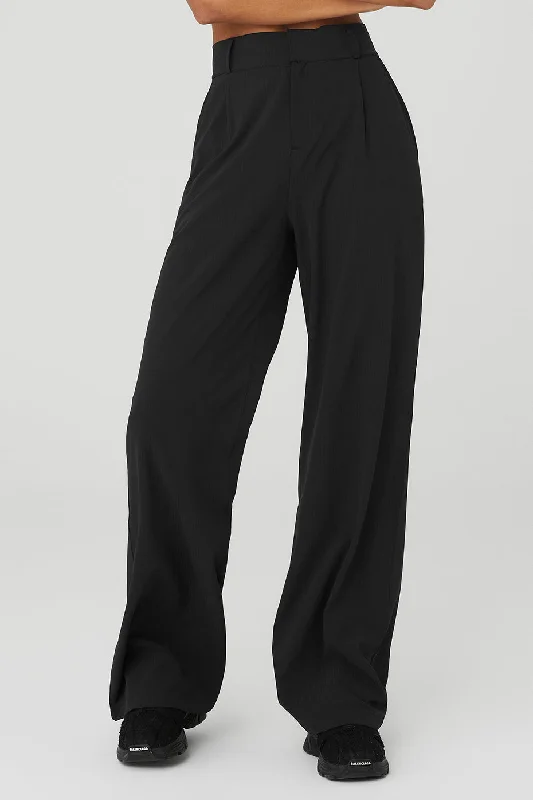 Simple Matching High-Waist Dreamscape Trouser (Long) - Black