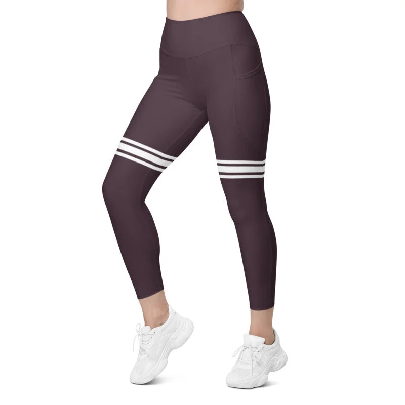 Casual And Comfortable ELEVATED ESSENTIALS, THE PERFECT SIDE POCKET LEGGING THIGH HIGH WINE