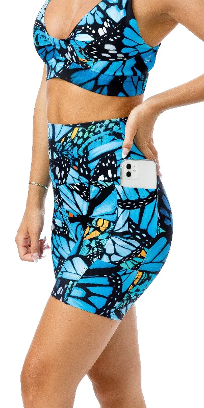 Girl Style Butterfly Midi Shorts with Pockets