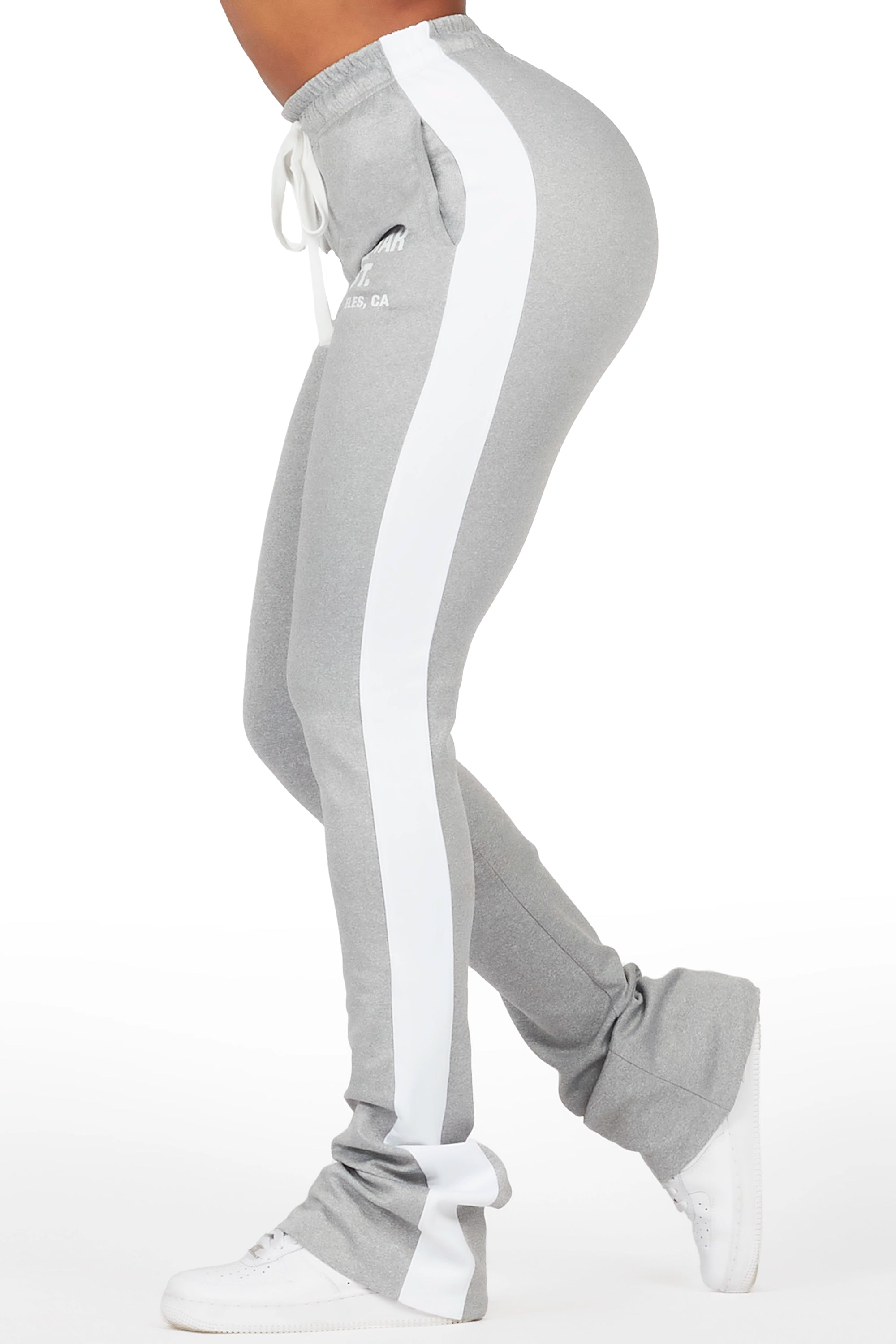 Comfortable Series Savannah Heather Grey Super Stacked Track Pant