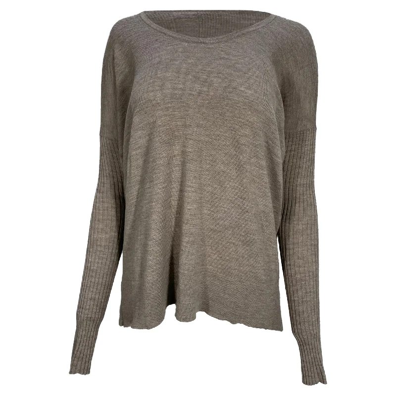 Chic Comfort The Row Crew Neck Sweater in Brown Wool