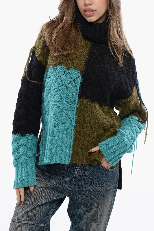 Minimal Classic Alanui Patchwork Alpaca Blend ANTARCTIC DREAM Pullover S Standard size