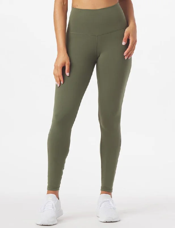 French Style High Waist Pure Legging: Moss