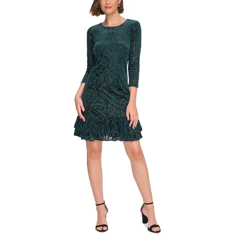 Advanced Customization Tommy Hilfiger Womens Burnout Velvet Cocktail And Party Dress