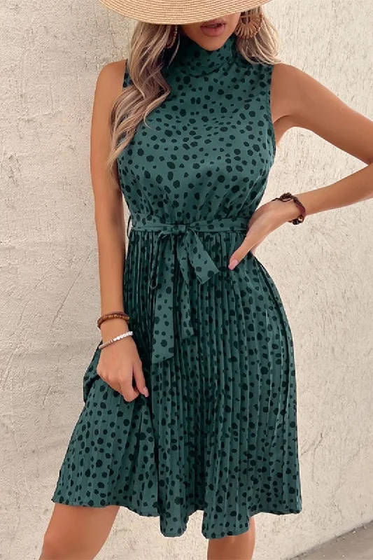 Layered Style LEOPARD PRINT SLEEVELESS DRESS