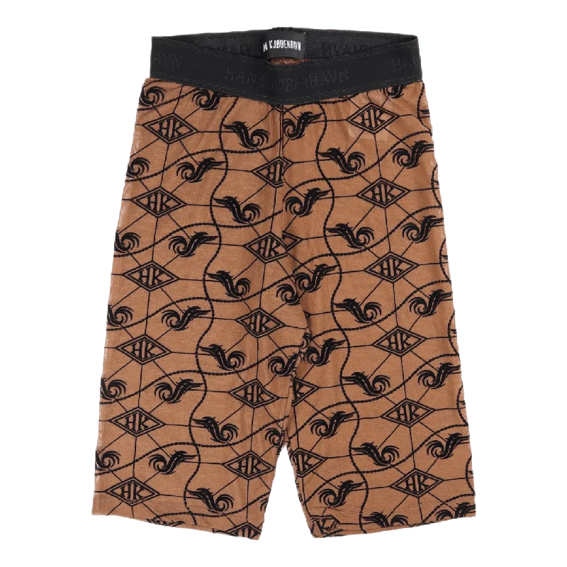 Fashion Design Cycling Shorts Brown